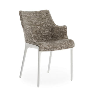 Kartell Eleganza Nia armchair in Melange fabric with white structure Kartell Melange 2 Dove Grey - Buy now on ShopDecor - Discover the best products by KARTELL design