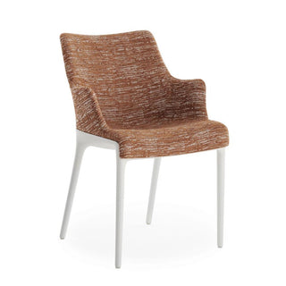 Kartell Eleganza Nia armchair in Melange fabric with white structure Kartell Melange 5 Rust - Buy now on ShopDecor - Discover the best products by KARTELL design